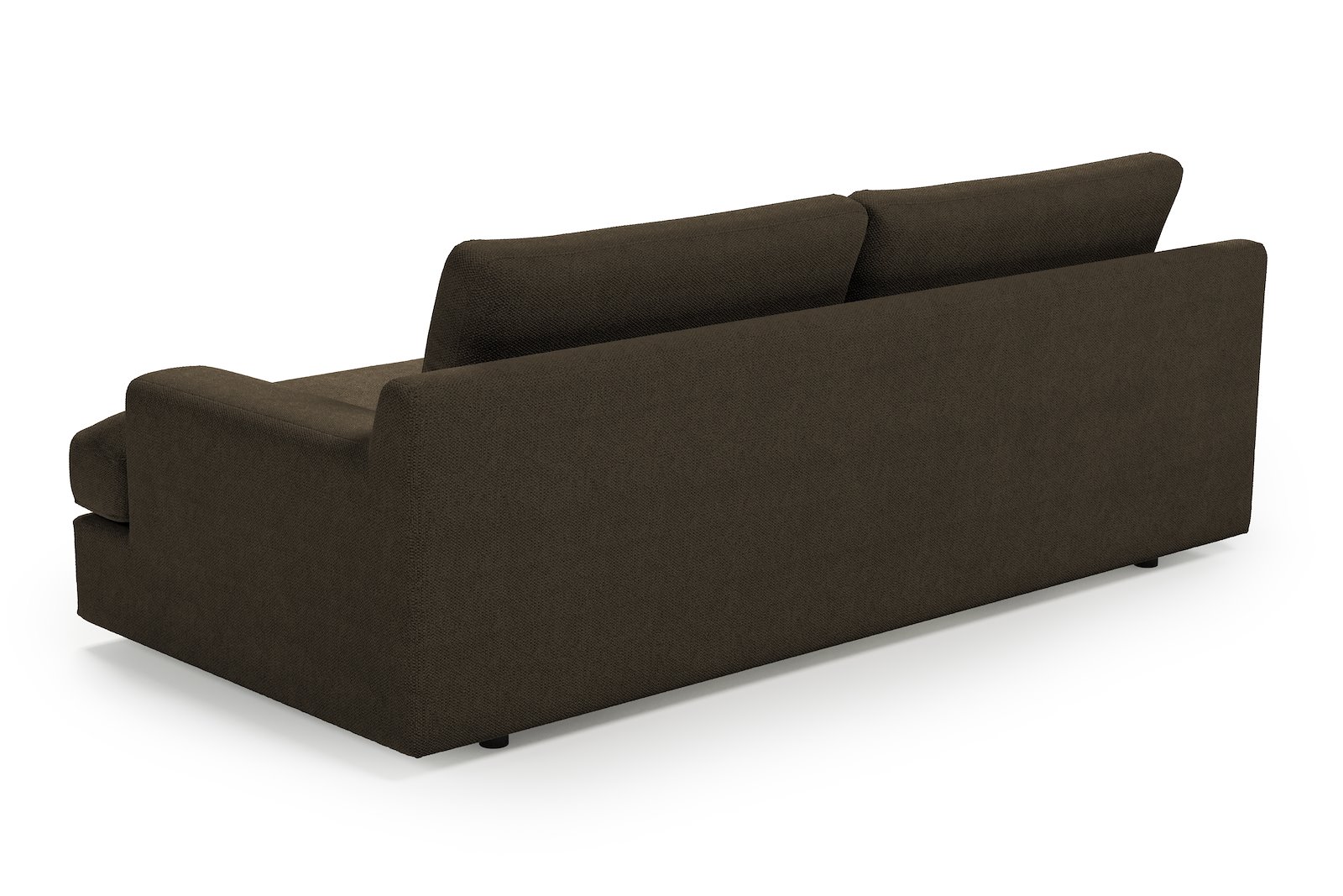 Roma 3-seter Tekstil Mito 176 Dark Brown med sorte ben