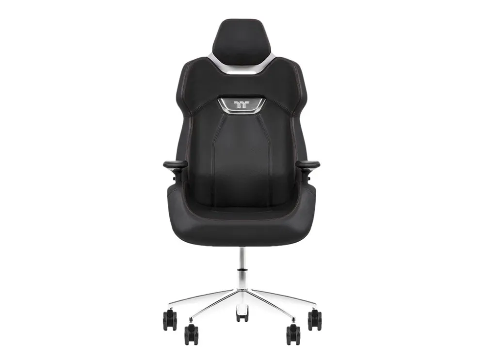 Thermaltake ARGENT E700 - Stol - ergonomisk - høj ryg - armstøtter - T-formet - vippe - drejeled - aluminiumlegering, perforeret læder, højdensistets støbt skum - sort, Glacier White