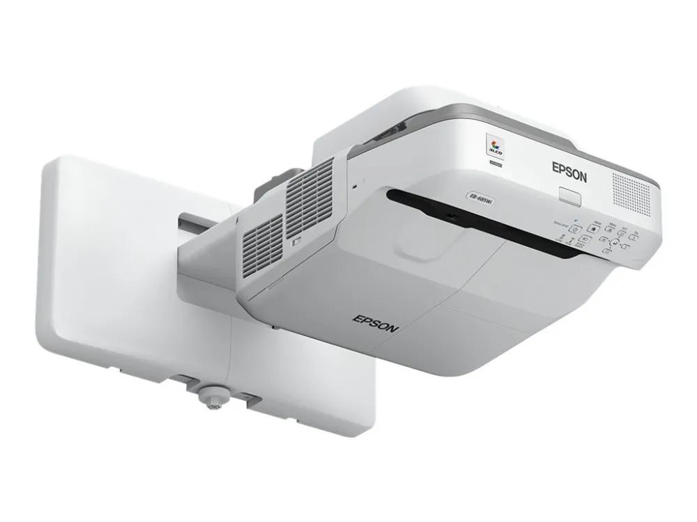 Epson EB-685W - 3LCD-projektor - 3500 lumen (hvid) - 3500 lumen (farve) - WXGA (1280 x 800) - 16:10 - 720p - LAN - grå, hvid