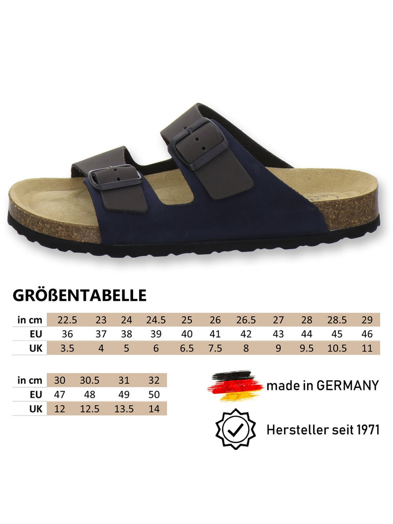 Pantoletten Herren Leder navy-stone