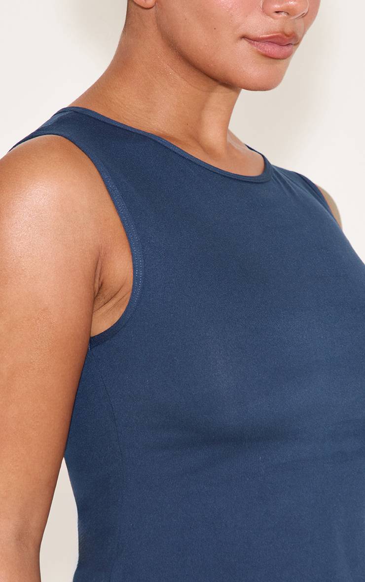 Bleu Nuit Top Débardeur Long Sculptant Shape Crème Beurre