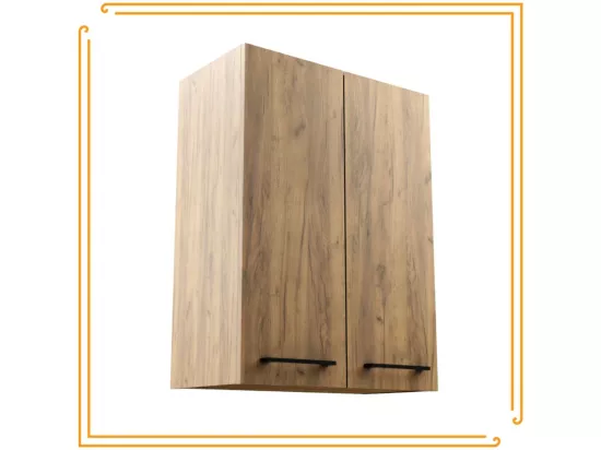 Armoire de salle de bain suspendue 60 cm au-dessus du lavabo étagères chêne noir Craft