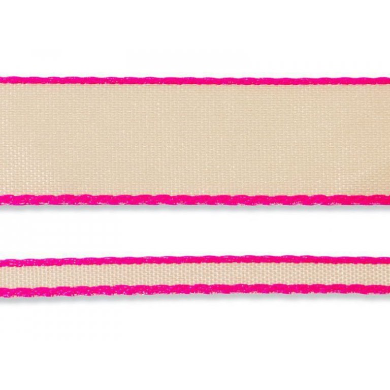 Stoffband mit neonfarbigem Rand