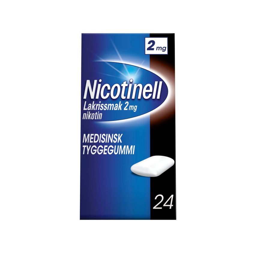 Nicotinell Lakris tyggegummi 2 mg, Slutte å røyke, 24 stk
