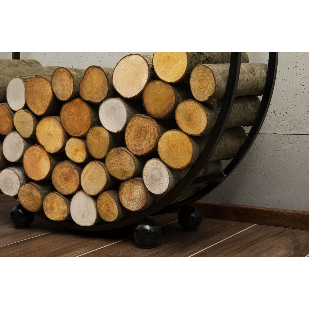 Porte-bûches 'daisy' en acier pour bûches 20cm : alliance parfaite entre fonctio