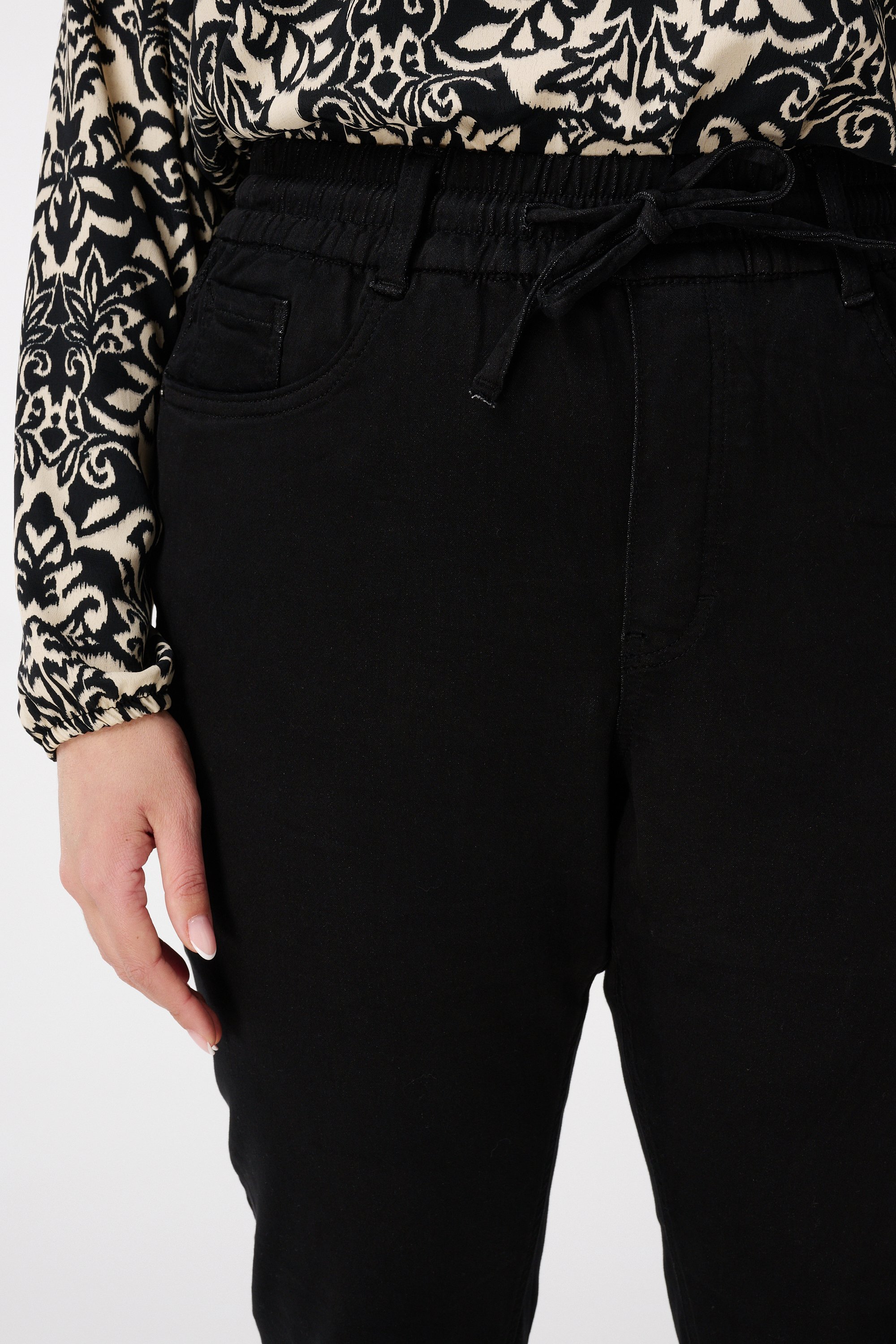Denim jogger broek Zwart