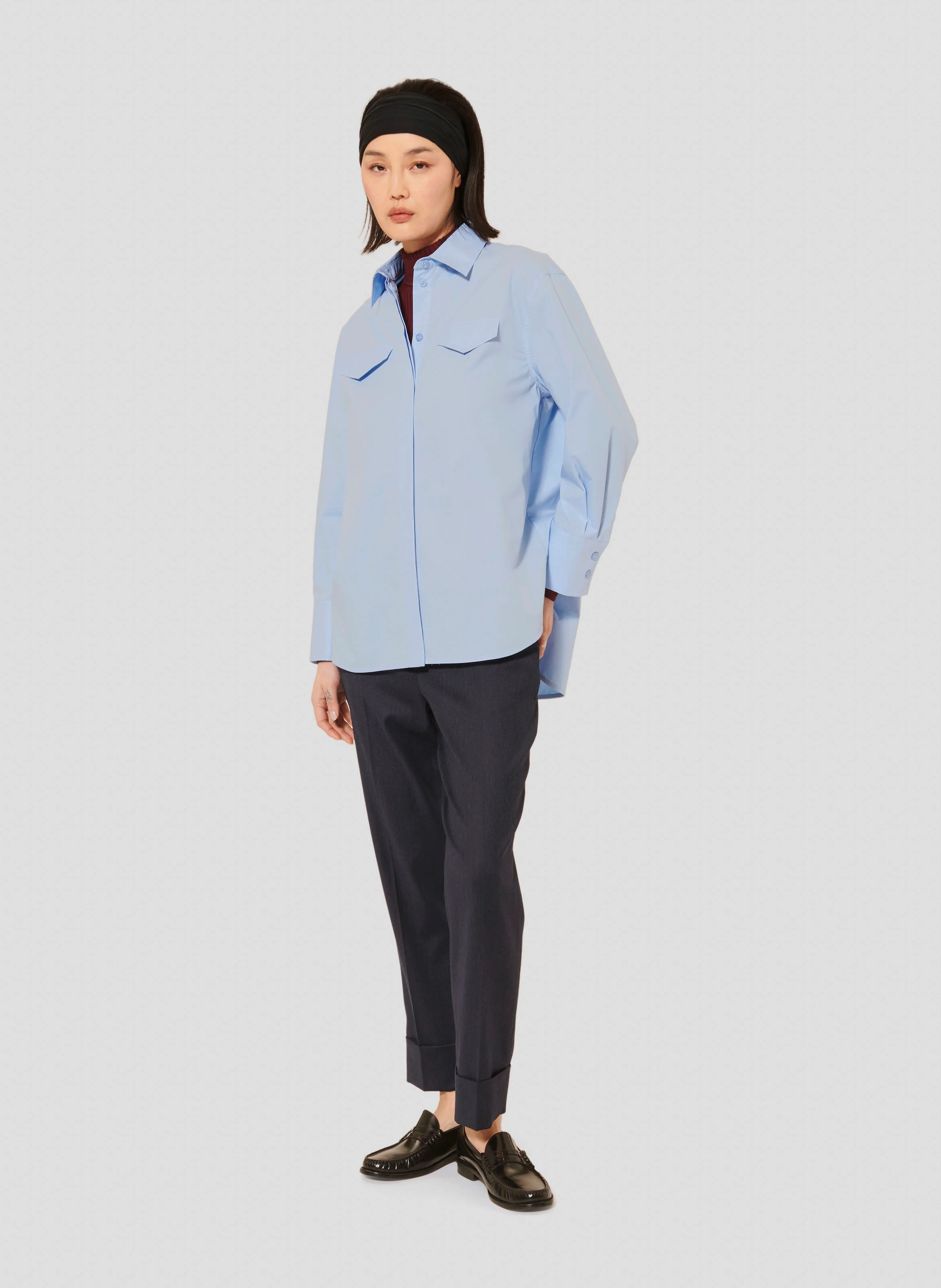 CARLOTTA - Chemise oversize en coton | Bleu