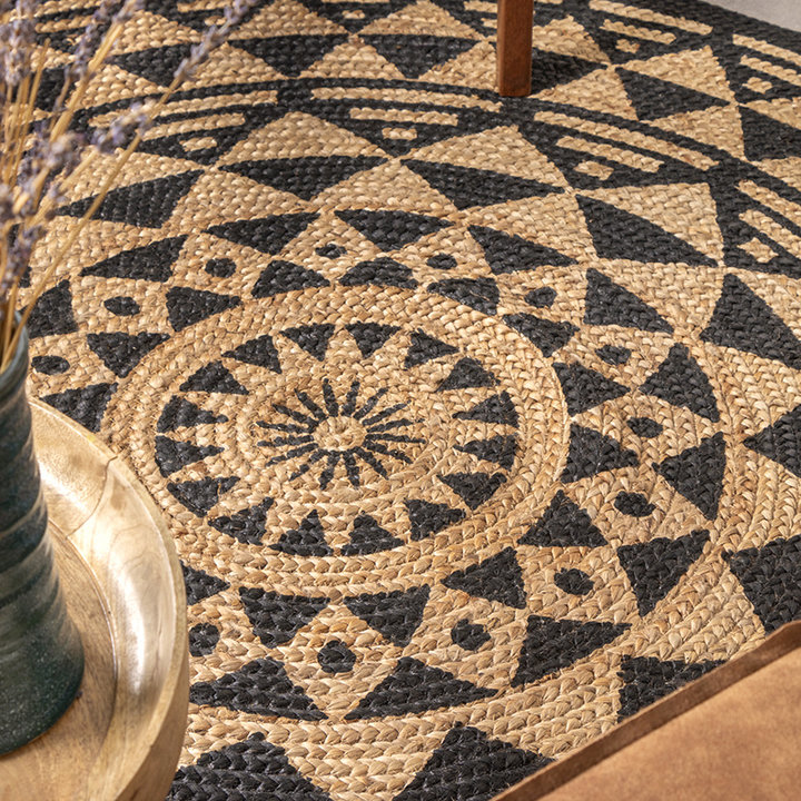 Rond jute vloerkleed - Henna Maya Naturel | 100% jute