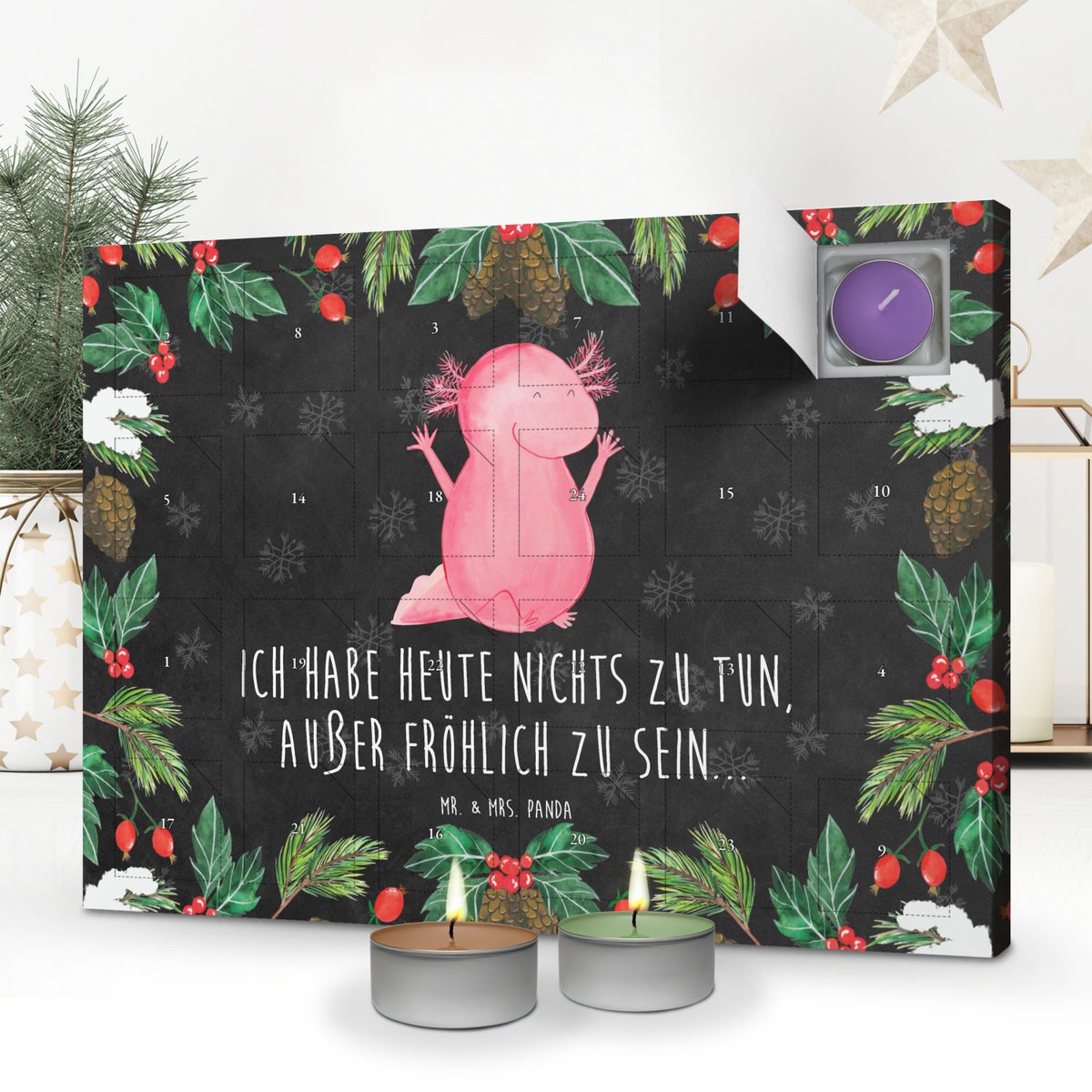 Mr. & Mrs. Panda Geurkaars Adventskalender Axolotl Hurray - Zwart