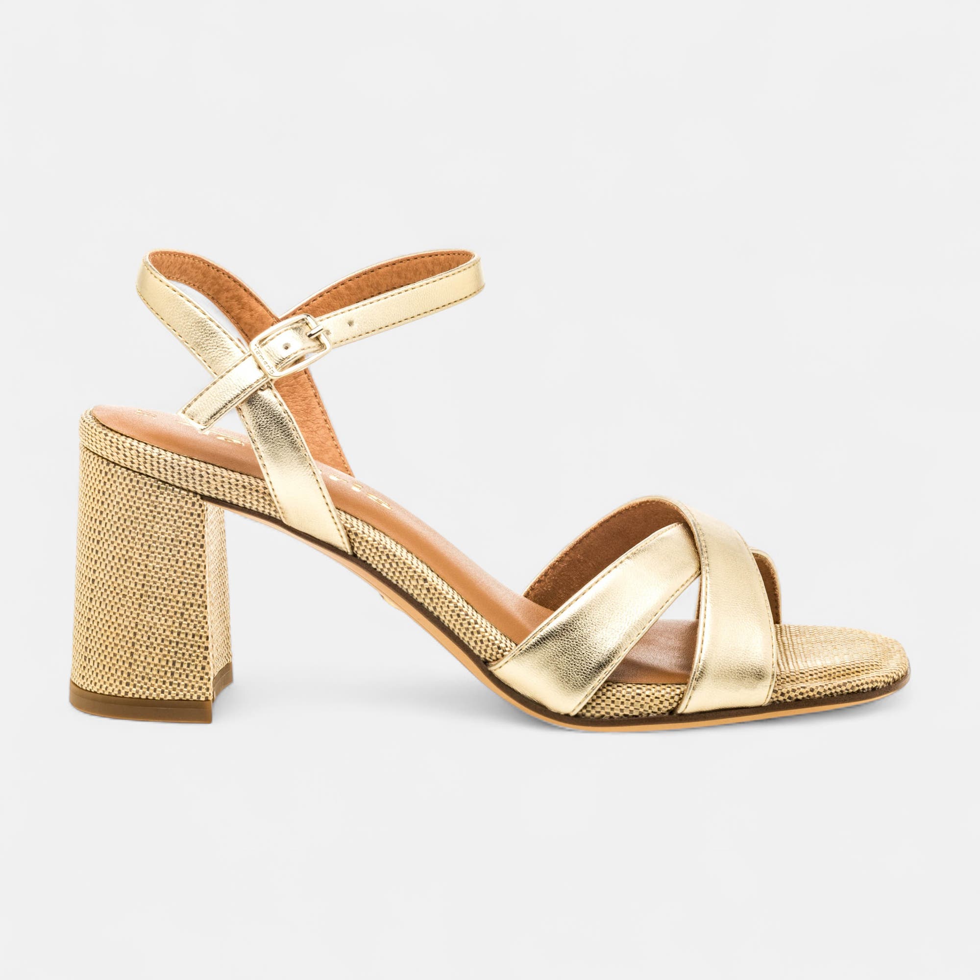 Nu-pieds à talon Femme or