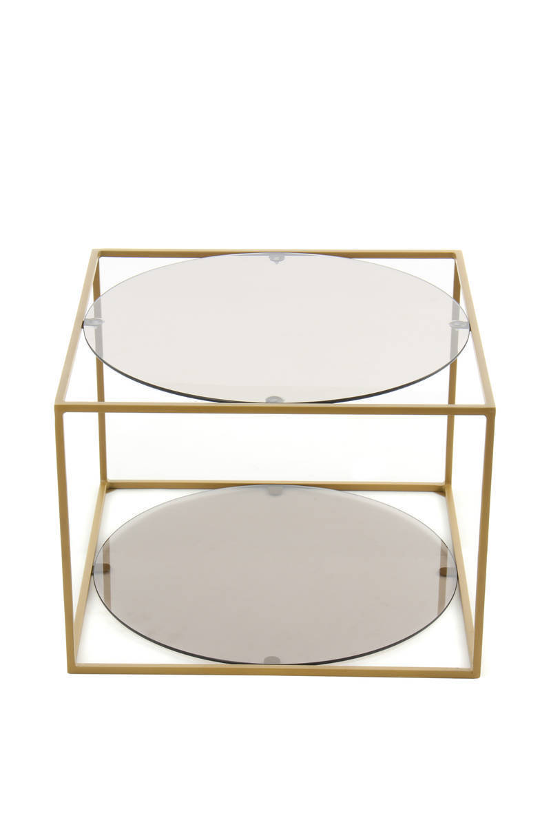 Beistelltisch CODY - grau-gold - 50x50 cm