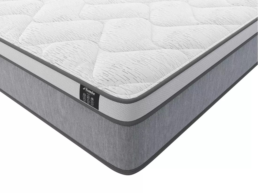 Ensemble 160 x 200 cm sommier coffre naturel clair + matelas ressorts ensachés ép.22cm - SERENITE de YSMÉE