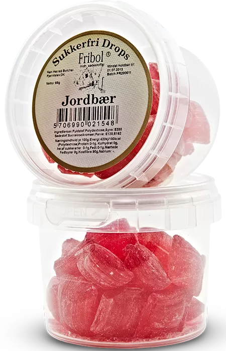 Fribol hoste/hals drops jordbær - 65 gram