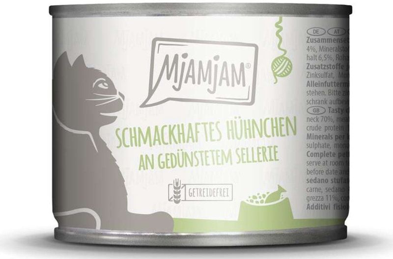 MjAMjAM Cat - Leckere Mahlzeiten Dose 6x200g | Huhn & Sellerie