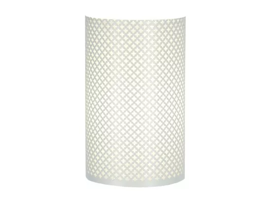 Appliquedemi-cylindre métal ivoire20cm.