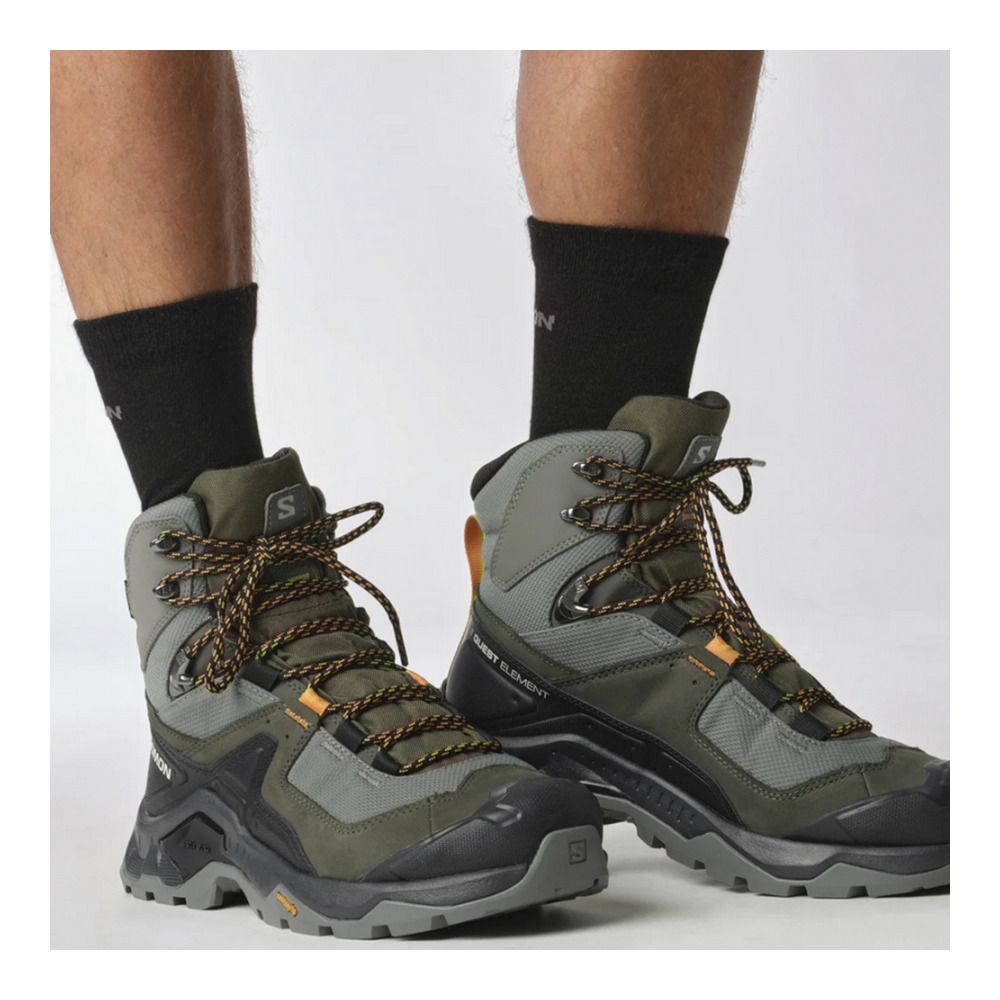 Salomon QUEST ELEMENT GTX - Chaussures randonné Homme pewter/beluga/buckskin