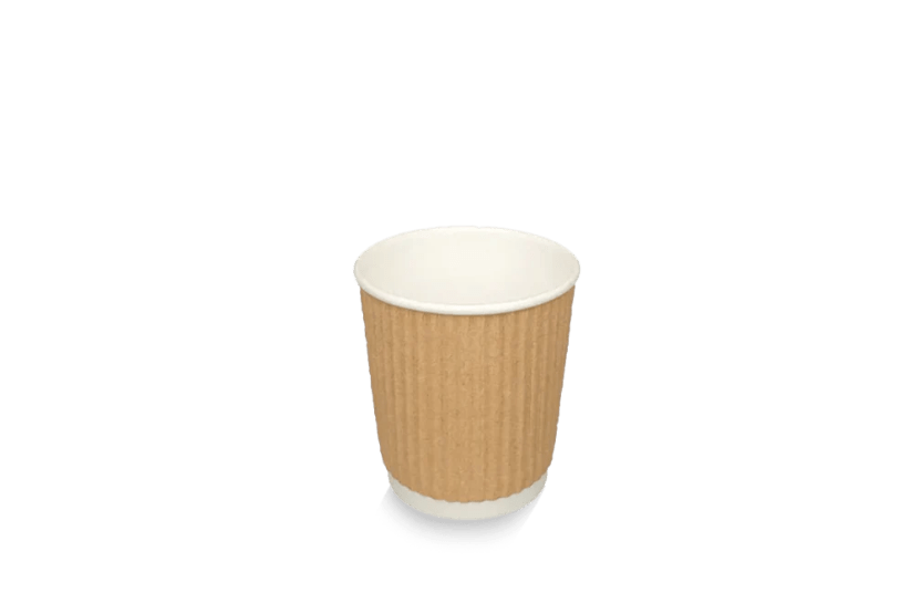 Kartonnen koffiebeker 120cc 4oz Ø63mm Ripple Kraft