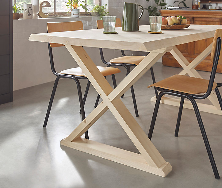 Pied de table bois brut L.79 x h.74 cm