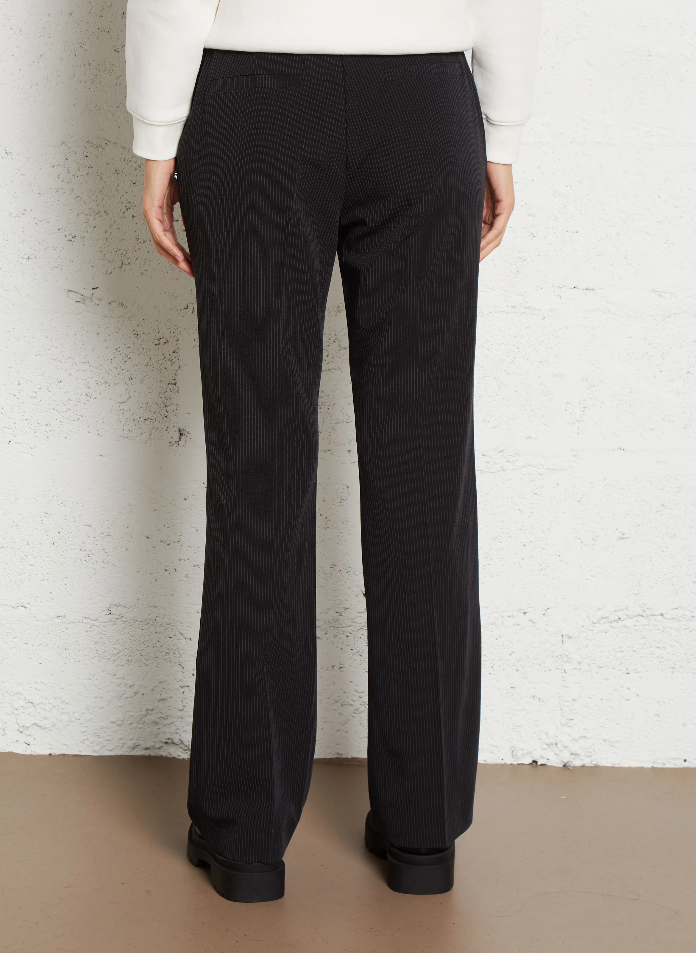 EVERY - Pantalon droit rayé | Noir