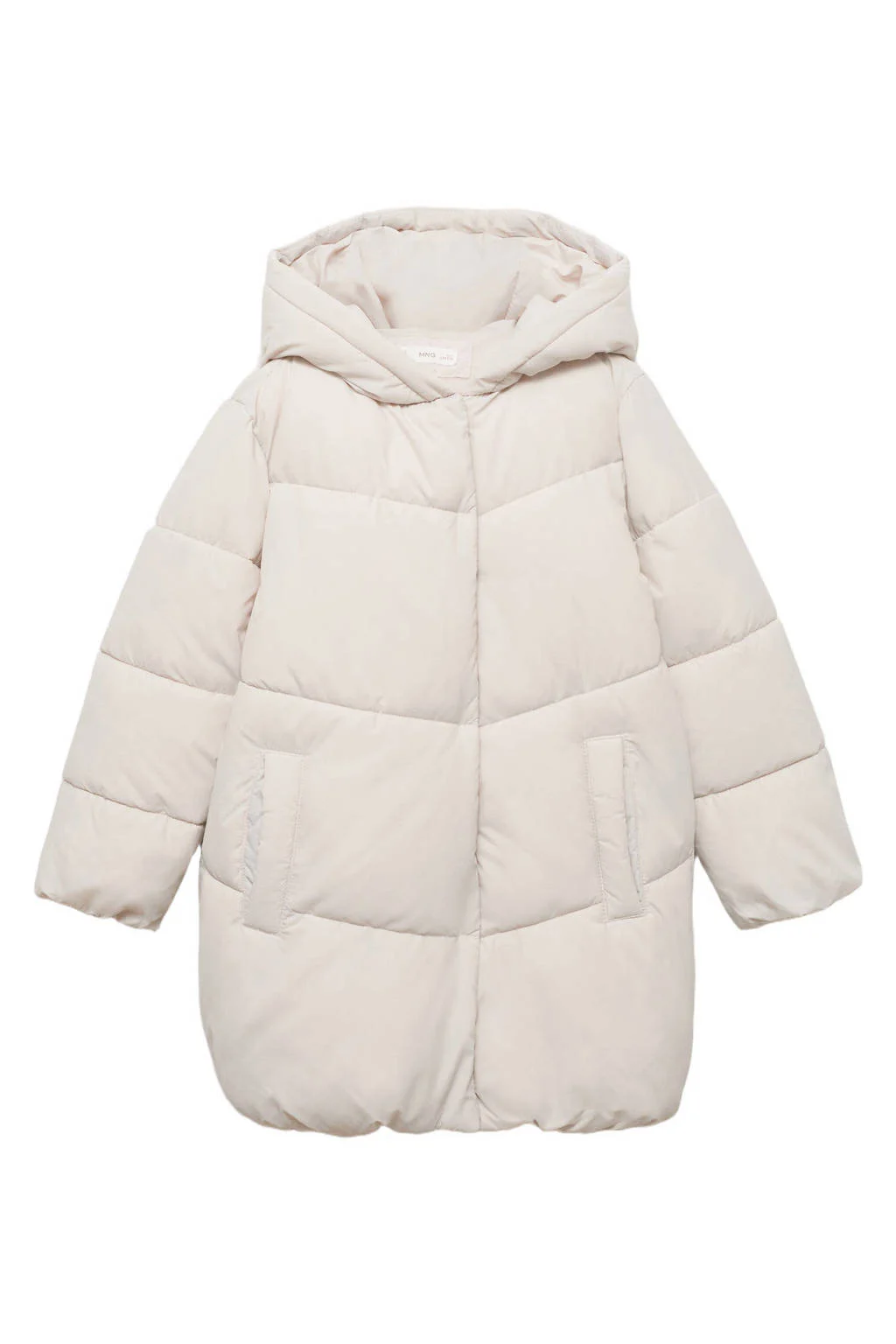 Mango Kids gewatteerde jas naturel wit