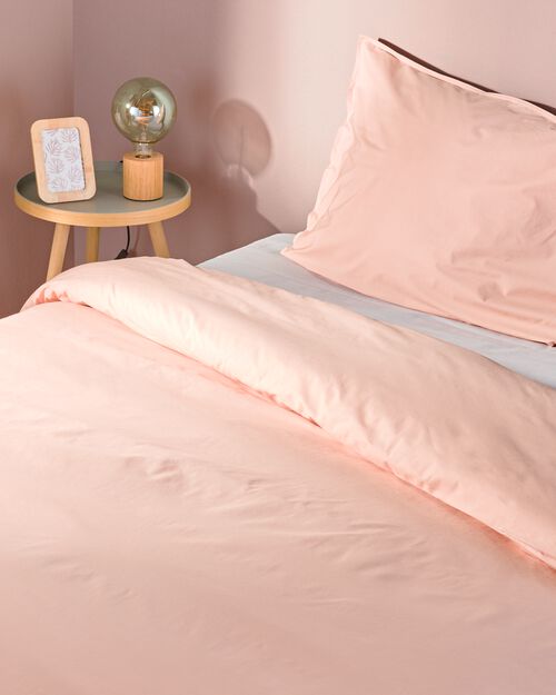 housse de couette percale 140x200/220 rose