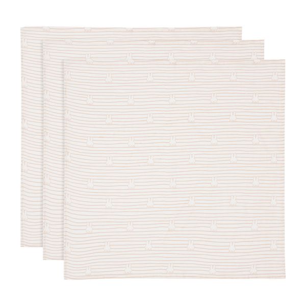 Jollein Miffy Hydrofiel Doek - 70 x 70 cm - Stripe Biscuit - 3 Stuks