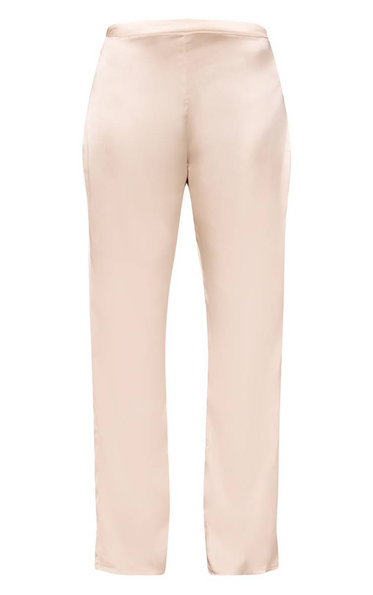 Champagne Pantalon Large Taille Mi-haute En Satin Ensemble Coordonné Tall