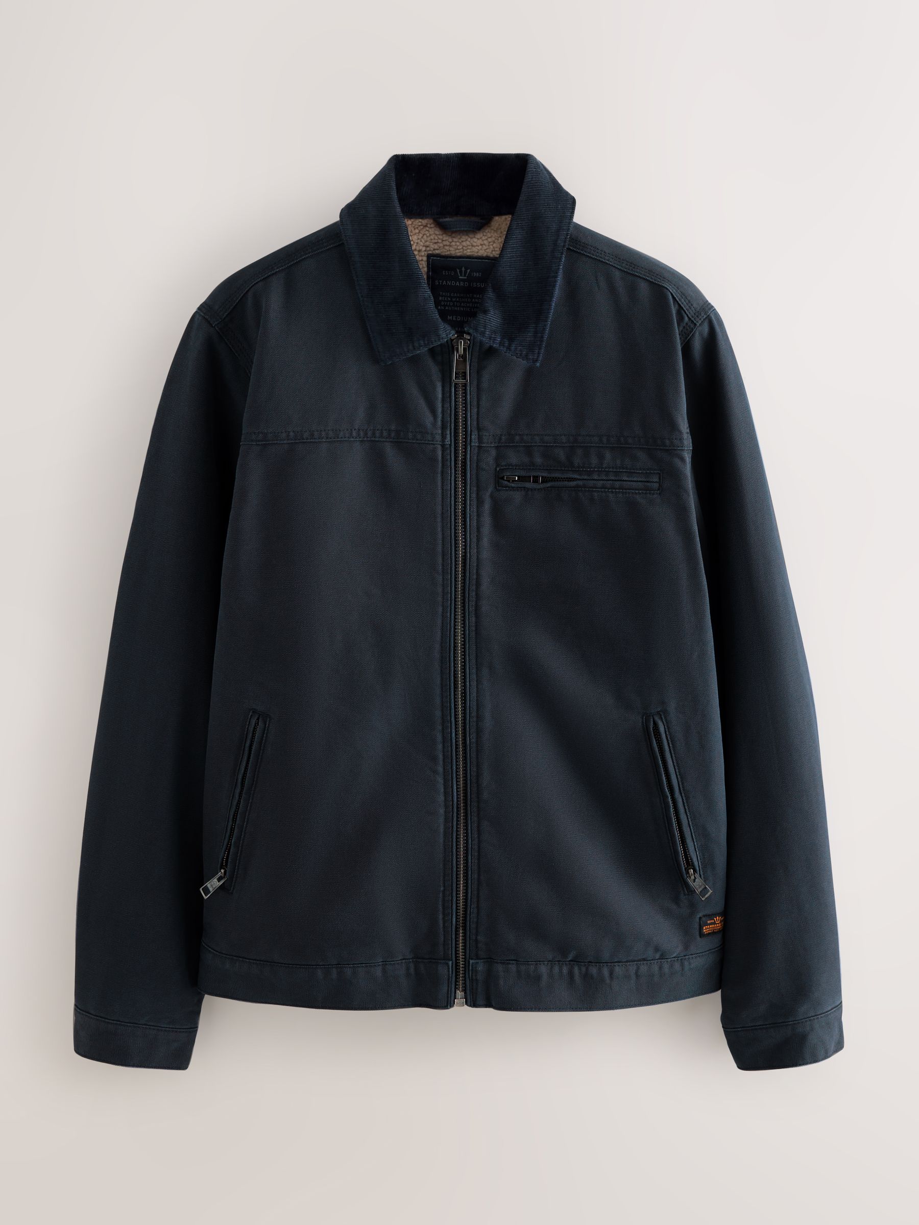 Blauw - Canvas Borg Lined Jacket