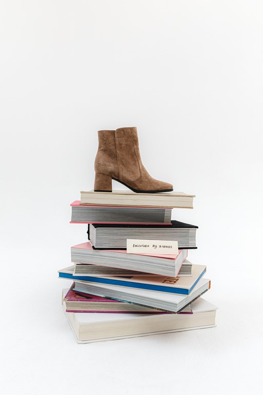 Feyn Enkellaarsjes taupe Suede