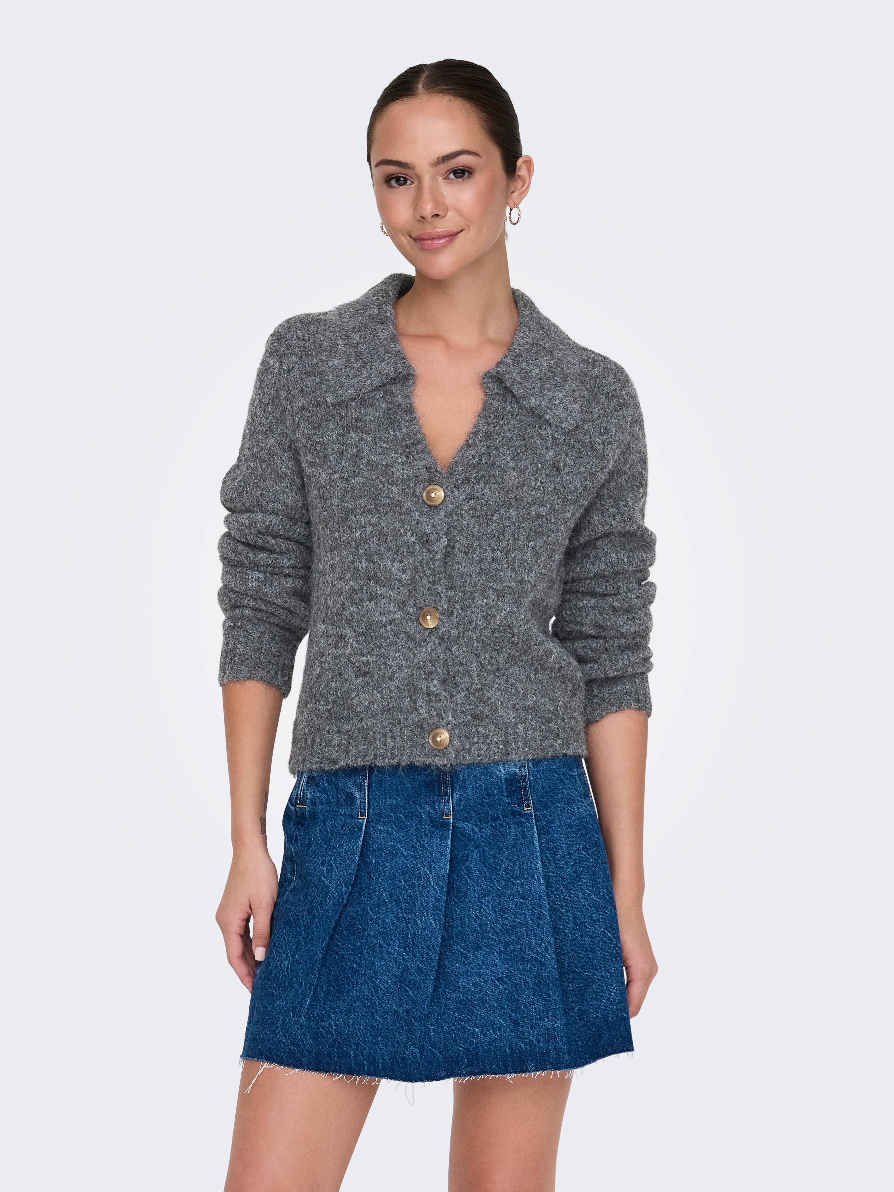 JDYZOEY Strickjacke Dark Grey Melange