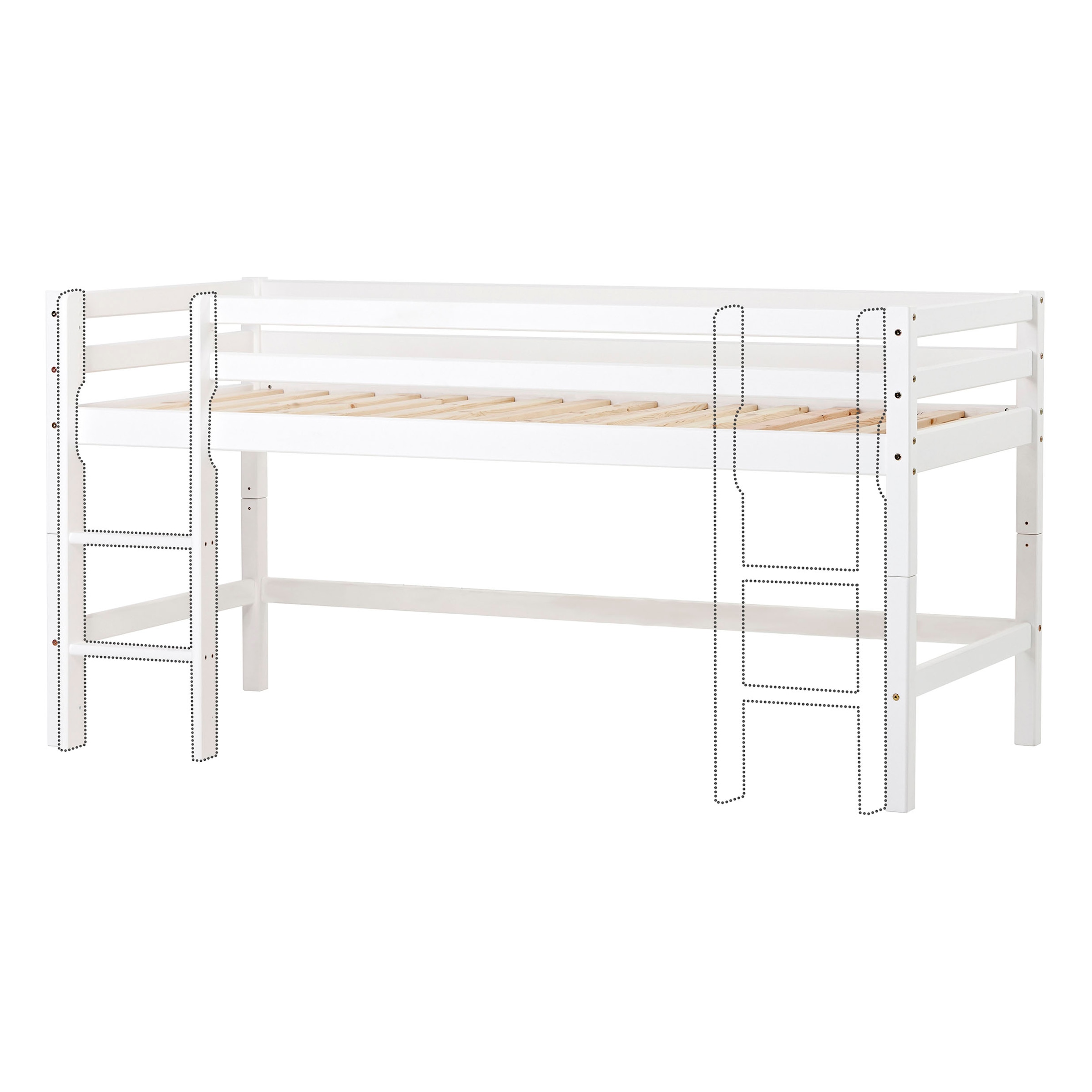 Hoppekids Hochbett »ECO Dream MY COLOR« Set, Bett,  90x200, umbaubar in Einzelbett, 4 Farben