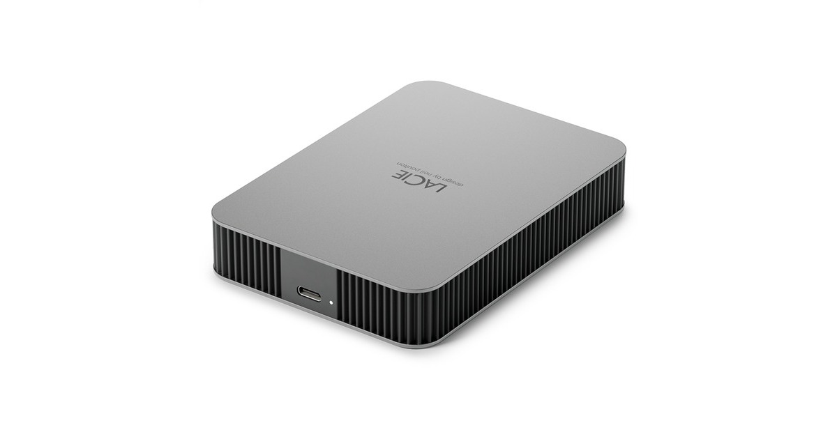 LaCieMobile Drive Secure 4 TB externe harde schijf  (Grijs, USB-C 3.2 (5 Gbit/s))