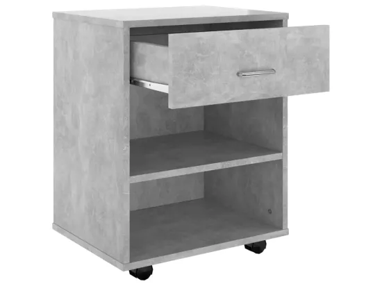 Armoire à roulettes Gris béton 46x36x59 cm Bois d’ingénierie