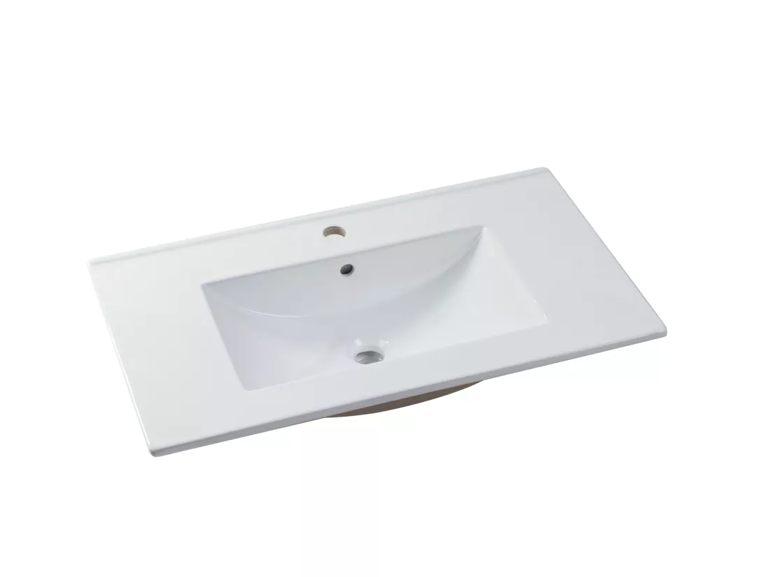 Meuble de salle de bain suspendu anthracite avec vasque à encastrer - 80 cm - YANGRA