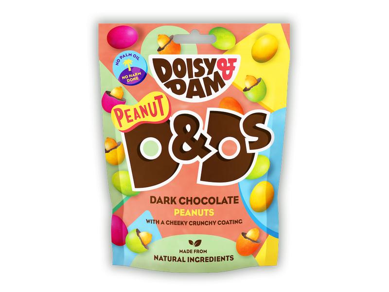 Doisy & Dam D&Ds Peanut 80 g Geröstete Erdnüsse in dunkler Schokolade mit Zuckerüberzug