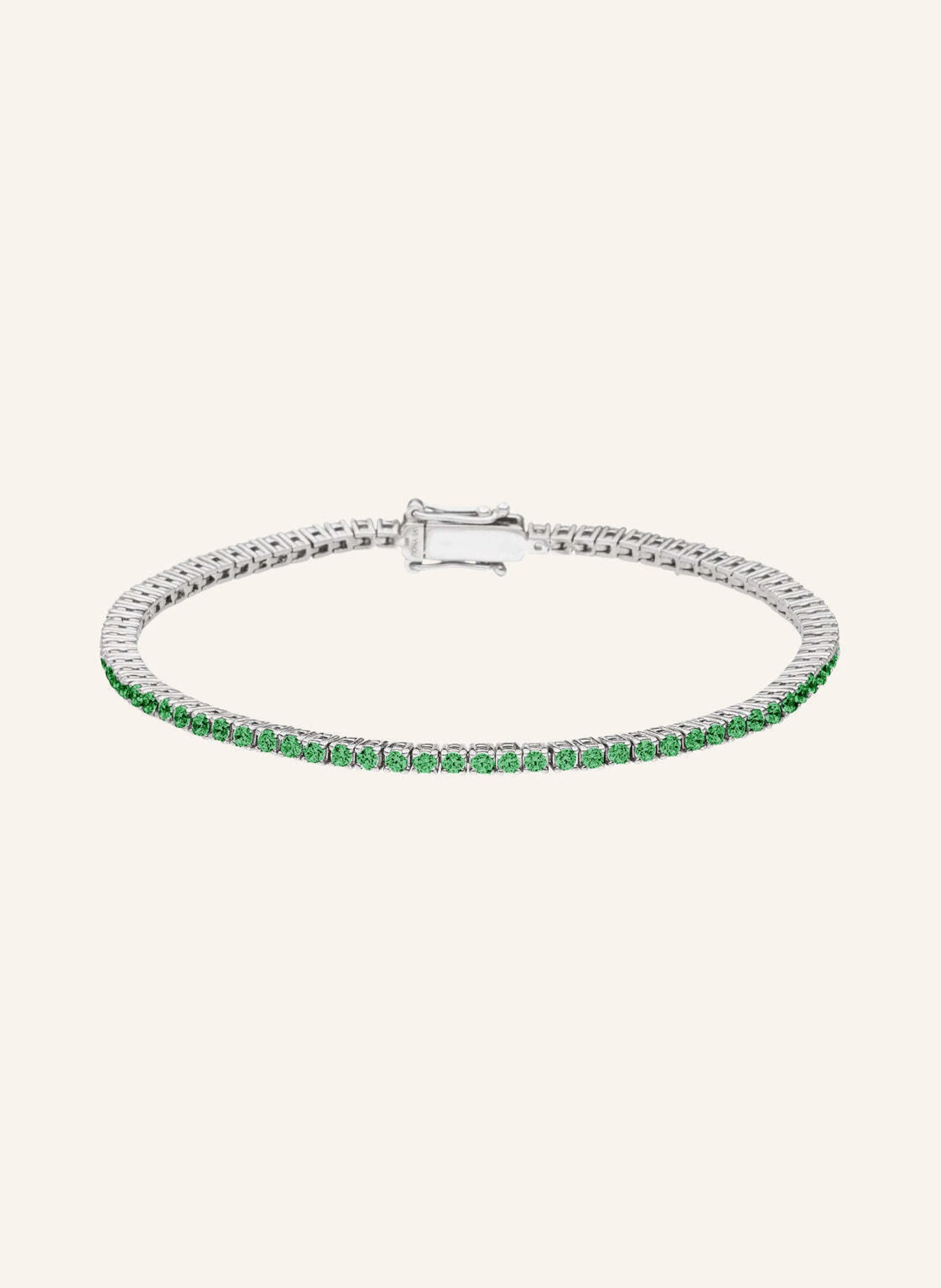 VEYNOU Armband TENNIS SMARAGD aus 14 Karat Weißgold und 1,70ct. lab-grown Smaragden