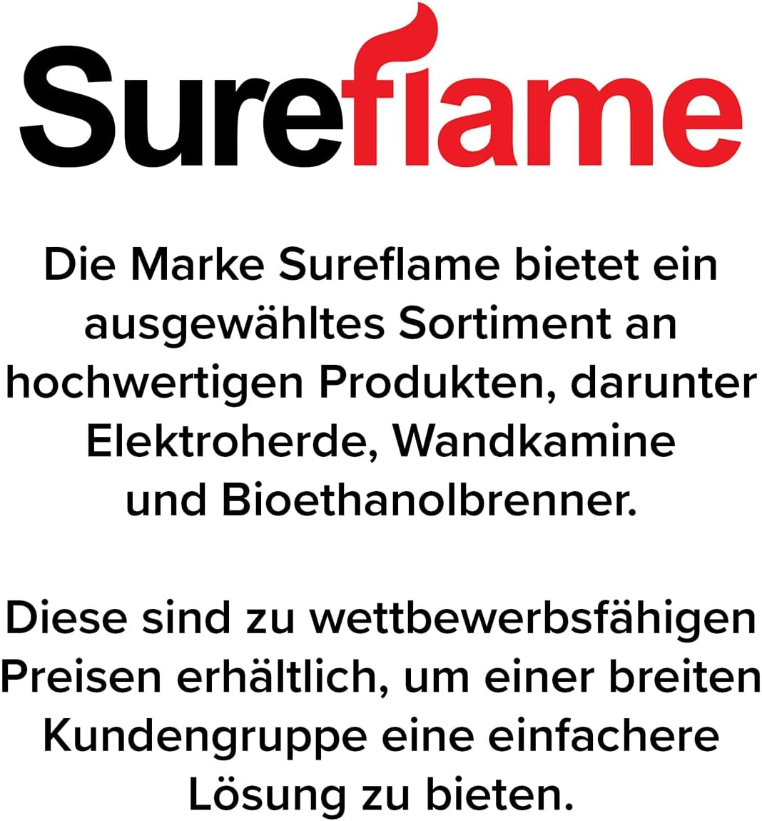 Sureflame WM-9505 Elektrischer Wandkamin mit Fernbedienung in Grau, 107 cm