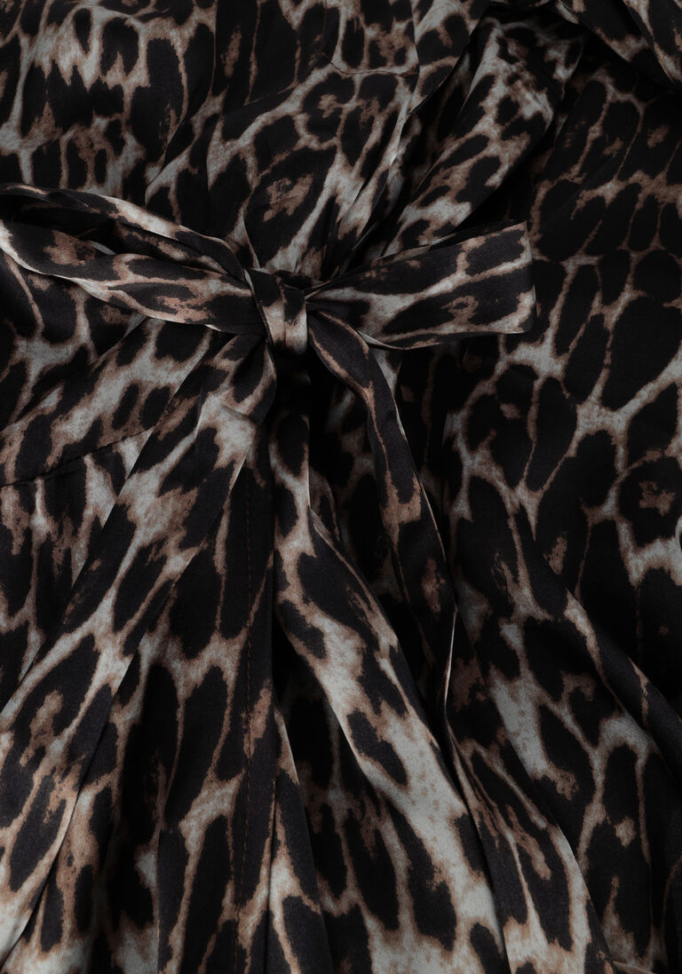 CO\\'COUTURE leopard co'couture midi jurk leo leo wrap dress