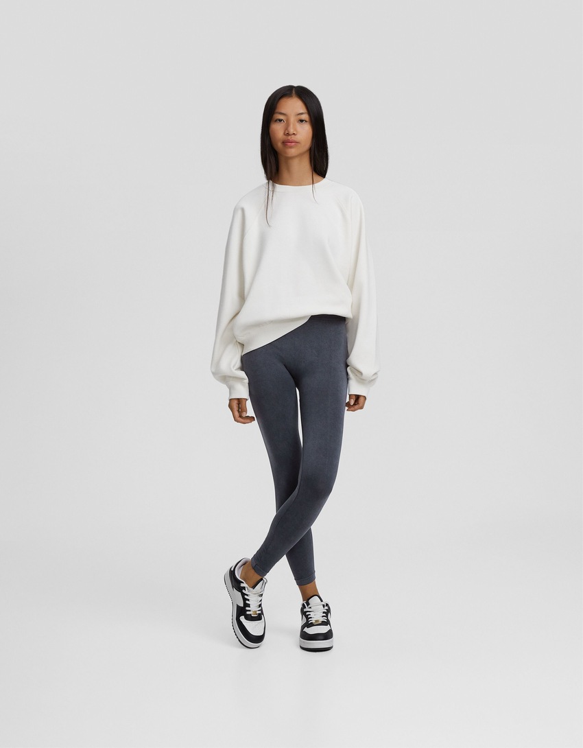 Leggings sem costura com efeito desbotado