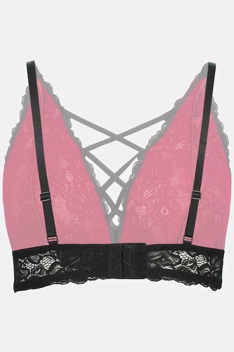 Bralette, Criss-Cross, ohne Bügel, Spitze