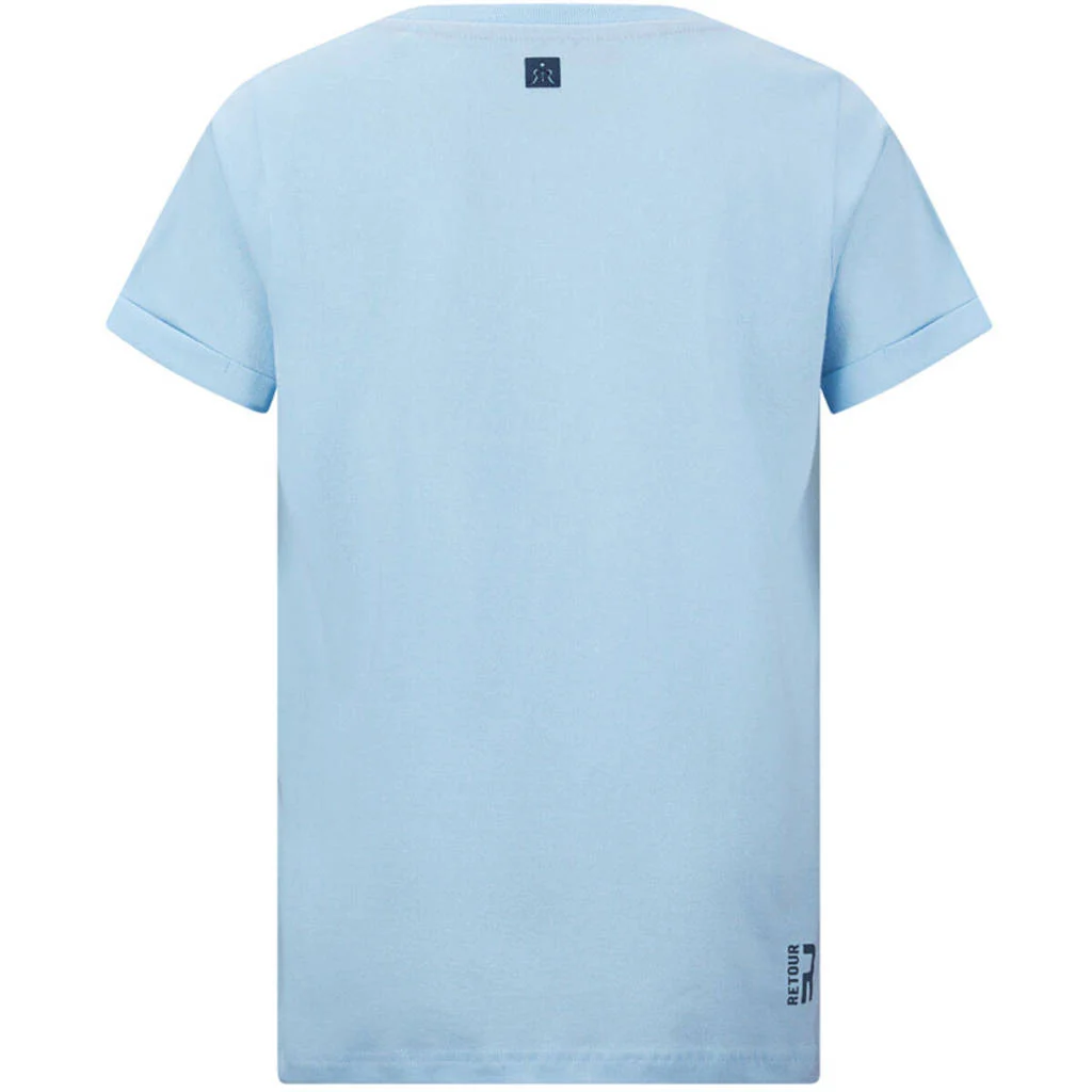 Retour Jeans T-shirt Joah met printopdruk lichtblauw