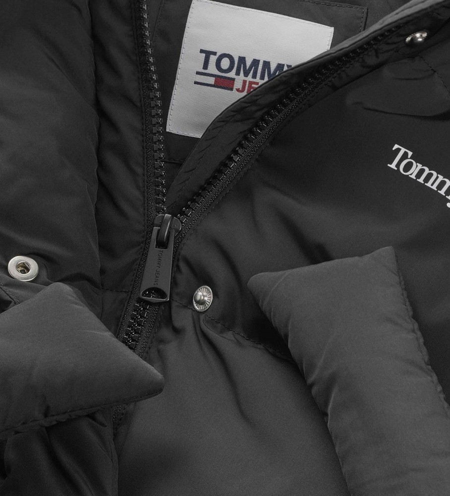 Jaqueta Tommy Jeans Serif Linear, preta