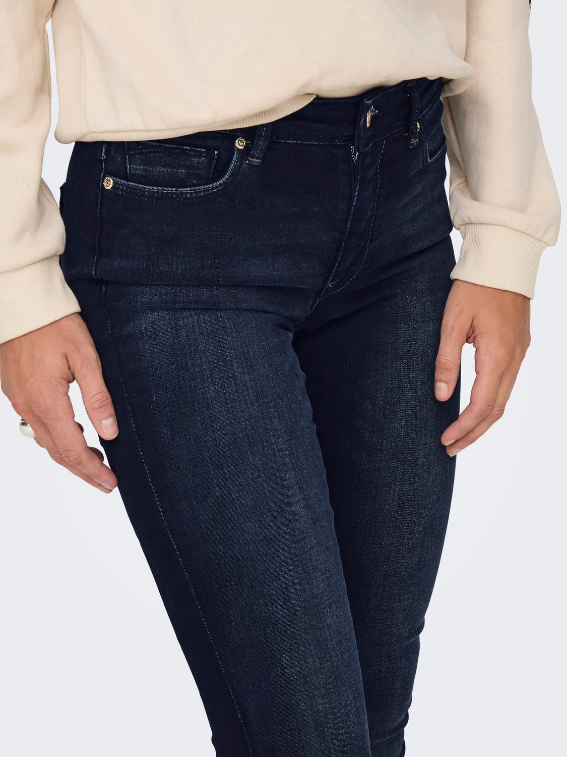 ONLSHAPE Mittlere Taille Skinny Fit Jeans Dark Blue Denim