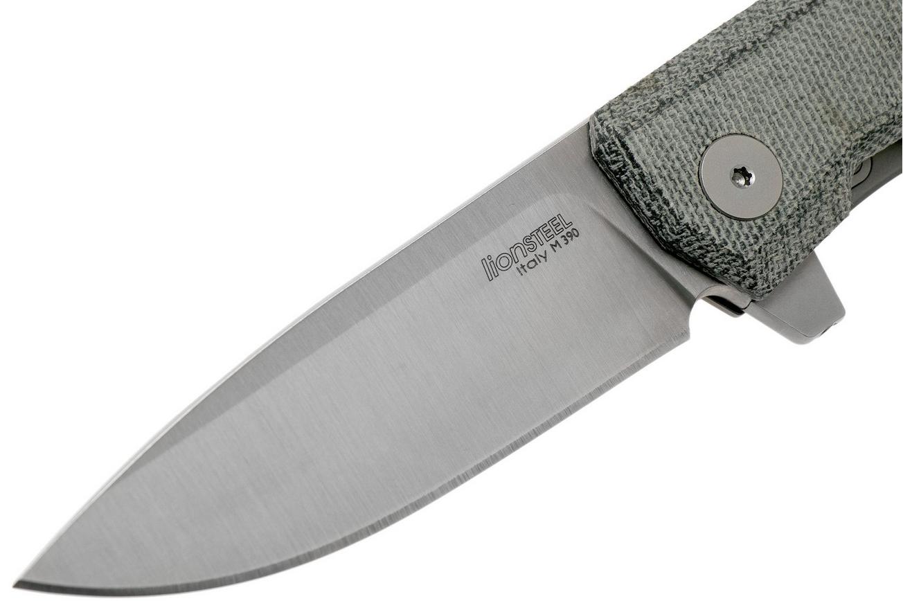 LionSteel Myto MT01-CVB Black Canvas Micarta zakmes, Molletta design
