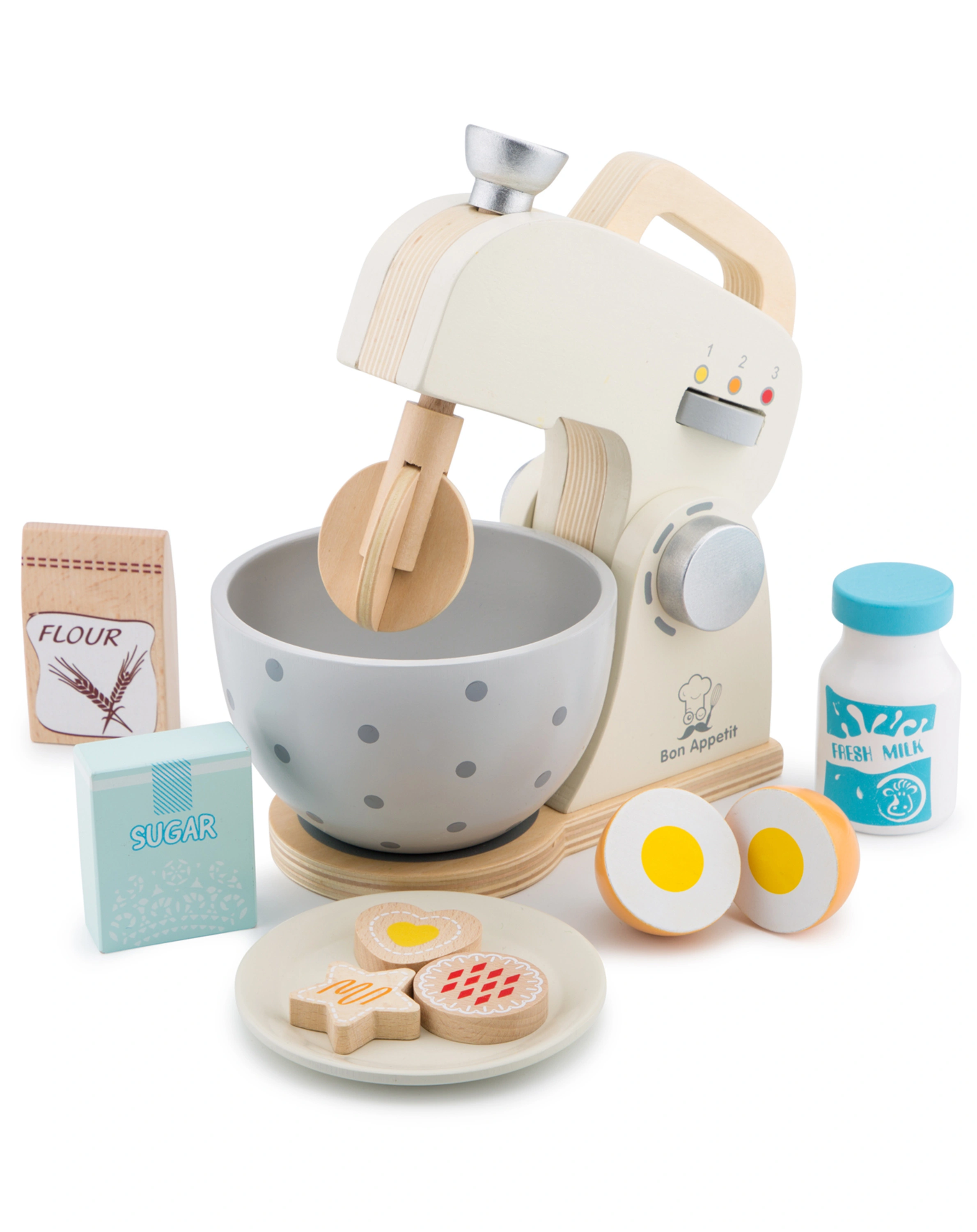 Spiel-Küchenmaschine KEKSE 10-teilig in creme