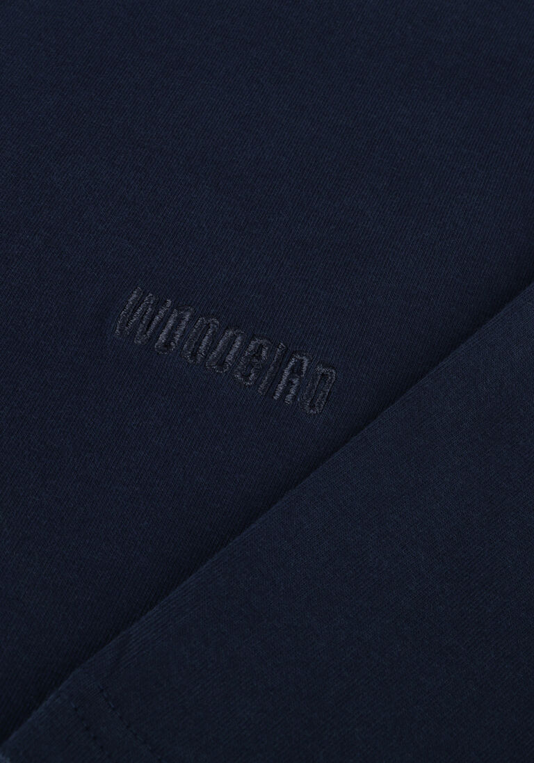 WOODBIRD donkerblauwe woodbird t-shirt wbbaine base tee