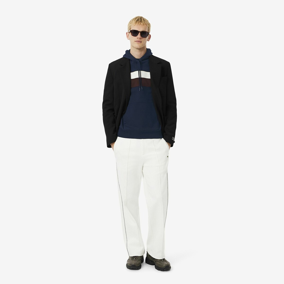 LACOSTE<br>Moletom com capuz e blocos de cor