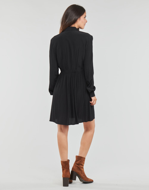 Vila - VIFINI L/S SHIRT DRESS/SU - Noir