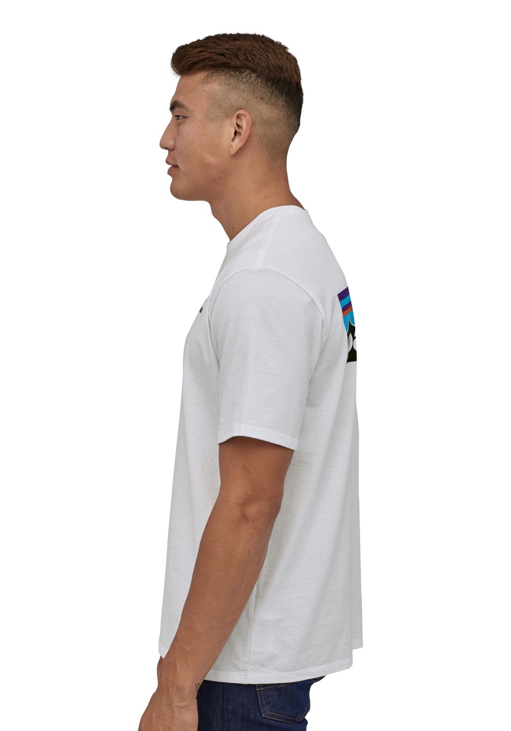 Patagonia T-Shirt M's P-6 Logo Responsibili-Tee White