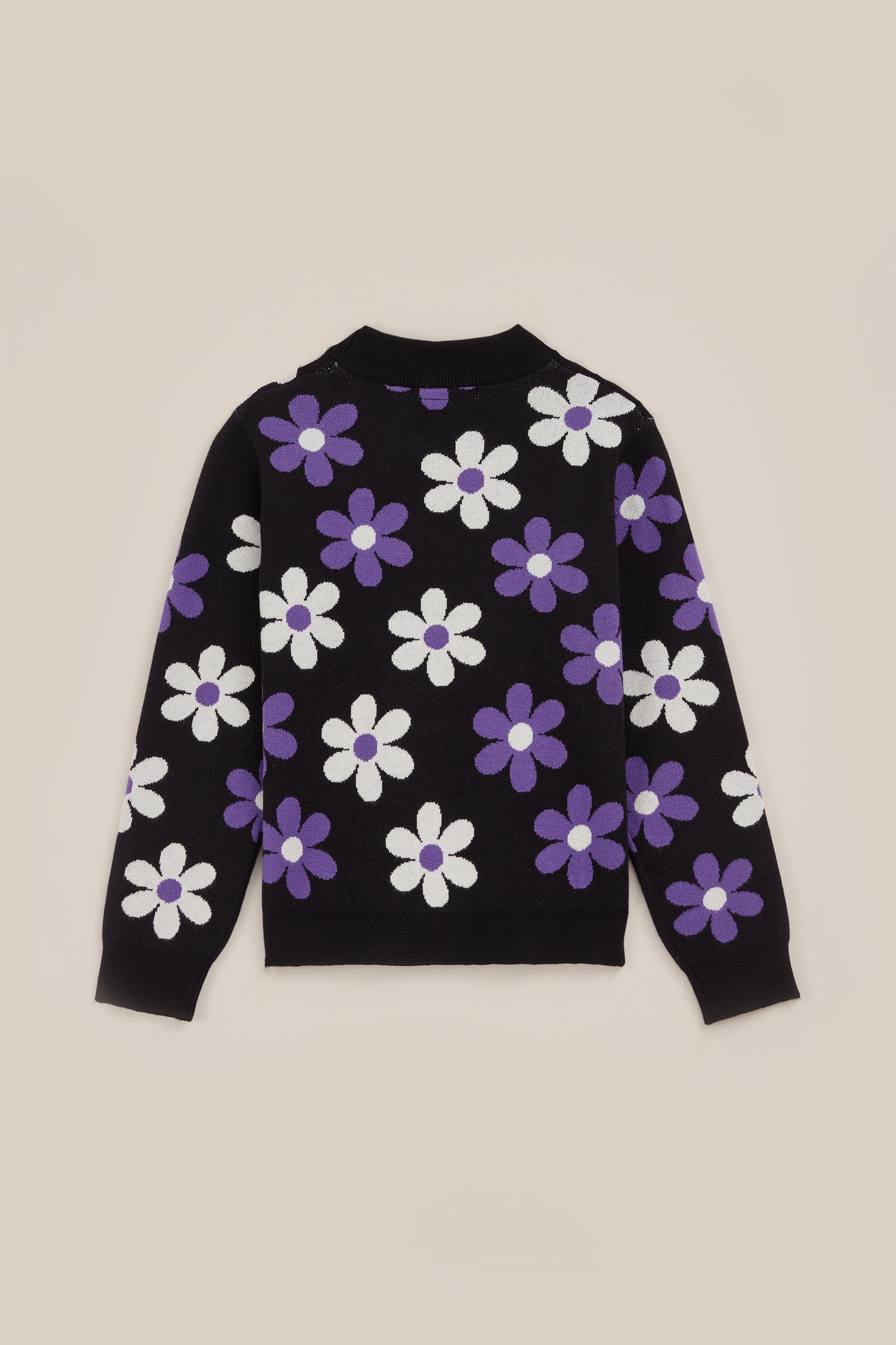Meisjes gebreide trui met dessin WE Fashion Zwart